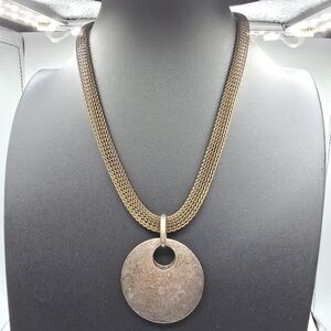 VTG BAER SF Mesh Necklace Brutalist Modernist Pendant Studio Jewelry MCM